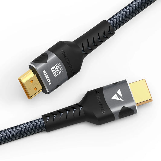 8K HDMI Cable 2.1 48Gbps High Speed HDMI Braided Cord-4K@120Hz 8K@60Hz, DTS:X, HDCP 2.2 & 2.3, HDR 10 for Compatible Laptop/PS5