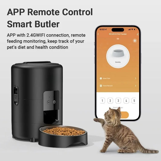 Good Home Portable Automatic Pet Feeder - Convenient and Practical Pet Furniture, Easy Feeding Without Worries and Freeing Hands