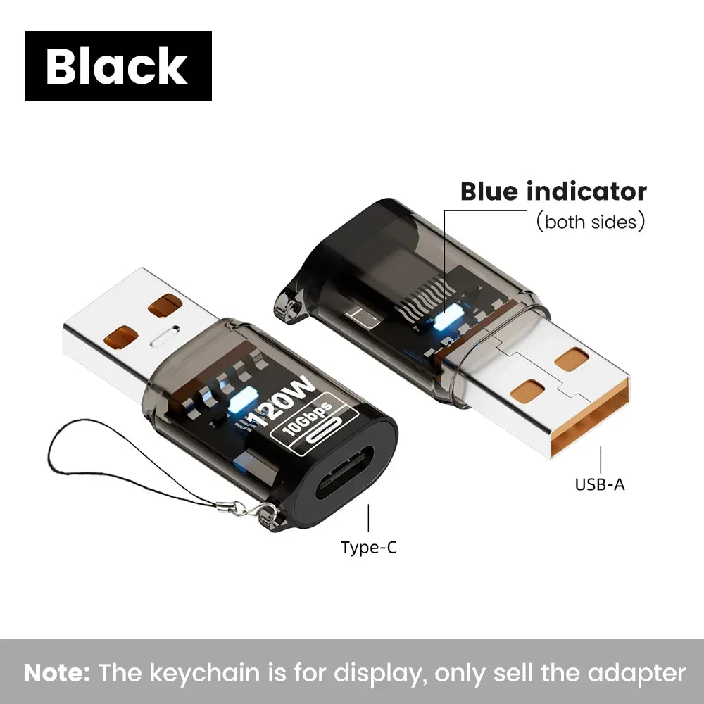 120W USB C OTG Adapter USB To Type C Data Transfer Charging Adapter 10Gbps USB Female To Type C Male Connector for IPhone 16 15