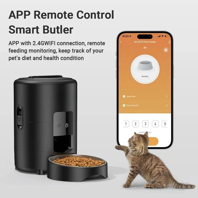 Good Home Portable Automatic Pet Feeder - Convenient and Practical Pet Furniture, Easy Feeding Without Worries and Freeing Hands