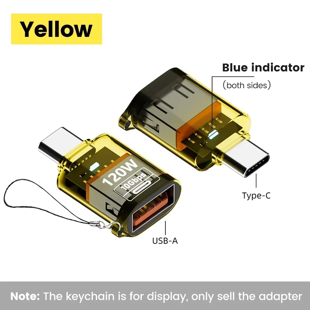 120W USB C OTG Adapter USB To Type C Data Transfer Charging Adapter 10Gbps USB Female To Type C Male Connector for IPhone 16 15