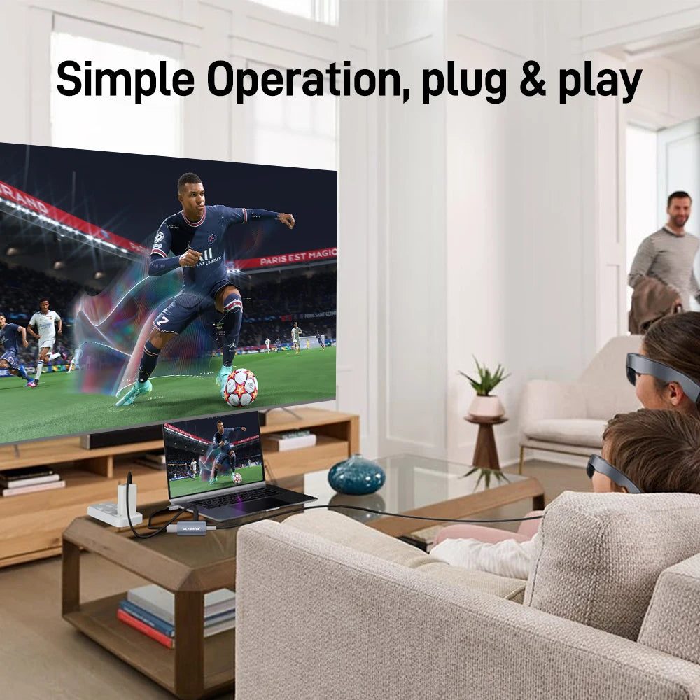 HDMI to Type C Converter 4K60HZ HDMI to USB C Adapter Compatible with RayNeo, XREAL Air, Rokid Air, Switch Base, Steam Deck Base