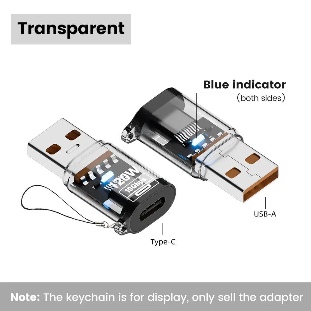 120W USB C OTG Adapter USB To Type C Data Transfer Charging Adapter 10Gbps USB Female To Type C Male Connector for IPhone 16 15