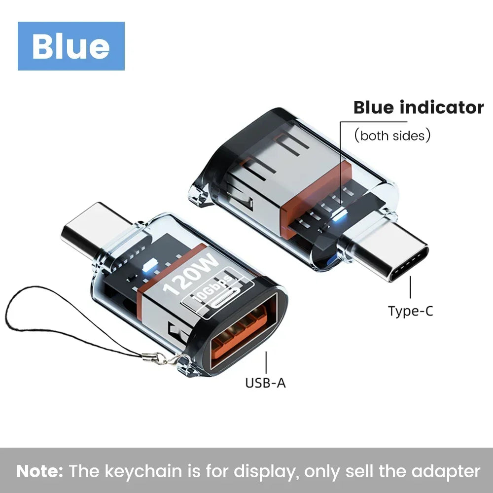 120W USB C OTG Adapter USB To Type C Data Transfer Charging Adapter 10Gbps USB Female To Type C Male Connector for IPhone 16 15